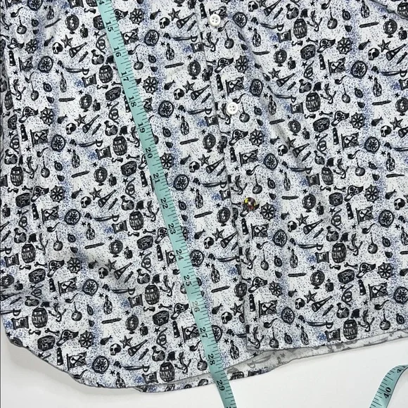Visconti Black/White Pirate theme Button-Up - Picture 8 of 11